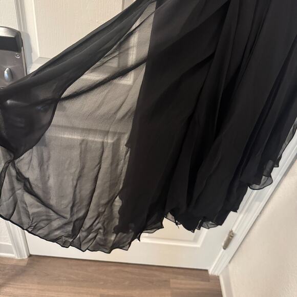 NWT CARMEN MARC VALVO Signature Black Silk Formal dress sz 14 halter sleeveless - Picture 7 of 13